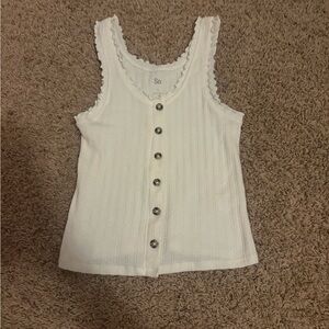 So Women's White Button-Down Top